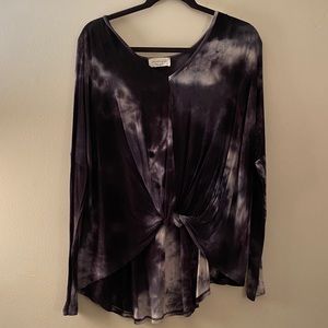 Tie die long sleeve top